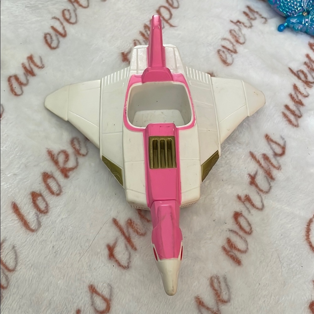 Vintage 1995 Saban MMPR Pink Power Ranger Plane Ninjazord Crane Vehicle Jet